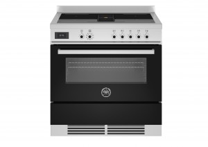 Bertazzoni Professional-serien. 90 cm Air-Tec-spis med induktionshäll och integrerad fläkt, elektrisk ugn. Svart. (PROCH94I1ENET) - 5 års garanti
