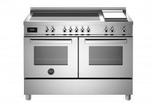 Bertazzoni Professional-serien. 120 cm spis med induktionshäll + stekbord, elektrisk dubbelugn. Rostfri. (PRO125I2EXT) - 5 års garanti