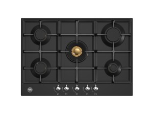 Bertazzoni Heritage-serien. 75 cm gashäll med central wok (matt svart) (P755CHERNE) - 5 års garanti