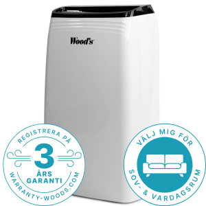 Woods Avfuktare. Max 70m2. Rek 2-60m2. 20 liter / dygn. Tankvolym 4L. Vit. (MDK21) - 2 års garanti (3 år vid registrering) Fri frakt, omgående leverans.