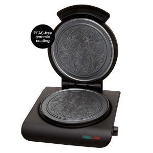 ÅVIKEN Rånjärn Diamond. Singel 1 våffelrån / krumkake. 1000W. Avtagbar sladd. Svart. (908.2) - Fri frakt