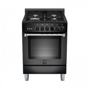 La Germania gasspis. 60 cm. 4 brännare. 1 ugn. Svart. (AM64C61CNE/19) Fri hemleverans. - 1 års garanti