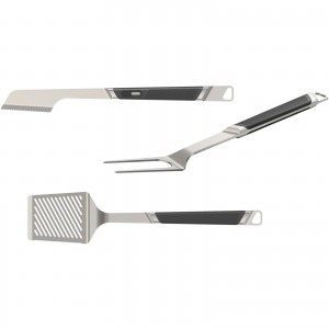 Everdure Premium verktygskit. 1× Stor stekspade. 1× Tranchergaffel. 1× Grilltång. Borstat rostfritt stål. (48820036) - Fri frakt