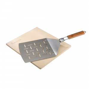 Landmann pizzaset rekt. Keramisk pizzasten 32×32 cm + pizzaspade. (Art.4381)