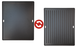 Landmann stekplatta. Gjutjärn. Passar till: Rexon, Kolgrill XXl m. fl. Vändbar. 32,5 x 1 x40,5 cm (Art.2472) - Fri frakt