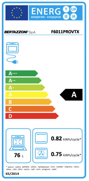 Energidekal Bertazzoni Professional-serien. Inbyggnadsugn. 60 cm. Total steam. TFT-display. 11 funktioner. Carbonio. (F6011PROVTN) Fri hemleverans. - 5 års garanti