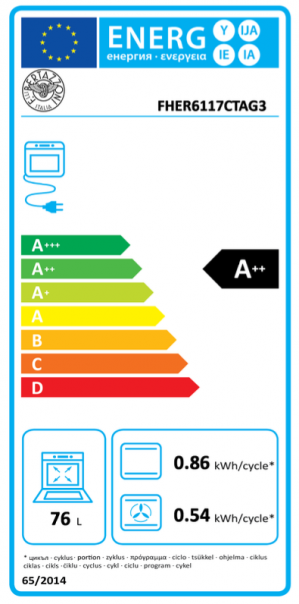 Energidekal Bertazzoni Ångugn med pyrolys samt TFT-skärm, Avorio/guld, Heritage-series (FHER6117CTAG3) - 5 års garanti